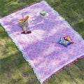 Bohemian Knitted Camping Blanket for Outdoor and Tent Use