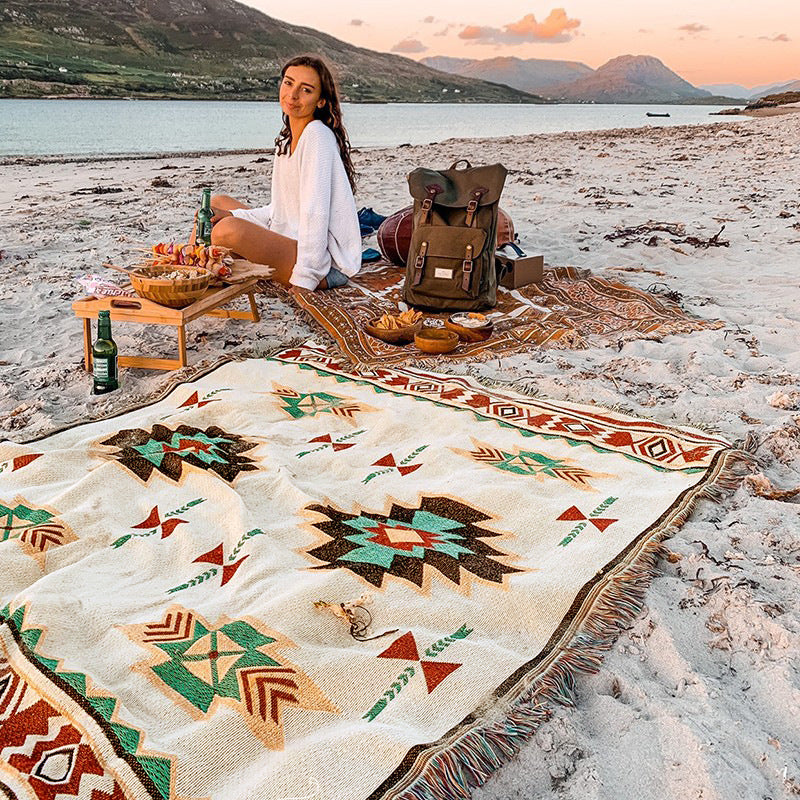 Bohemian Outdoor Picnic Blanket and Thickened Camping Mat