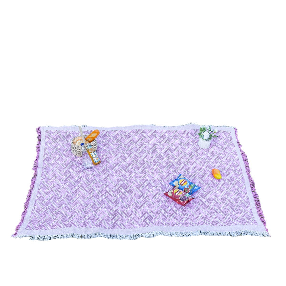 Bohemian Knitted Camping Blanket for Outdoor and Tent Use