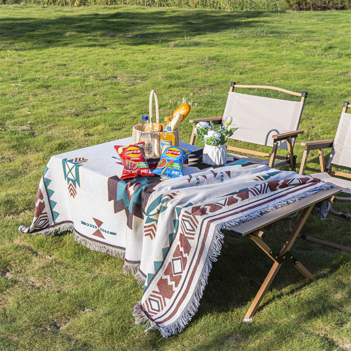 Bohemian Outdoor Picnic Blanket and Thickened Camping Mat